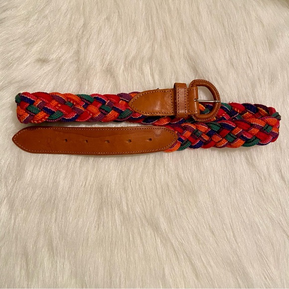 ✨Vintage Guatemalan Woven Fabric and Genuine Leather Belt - Picture 2 of 8